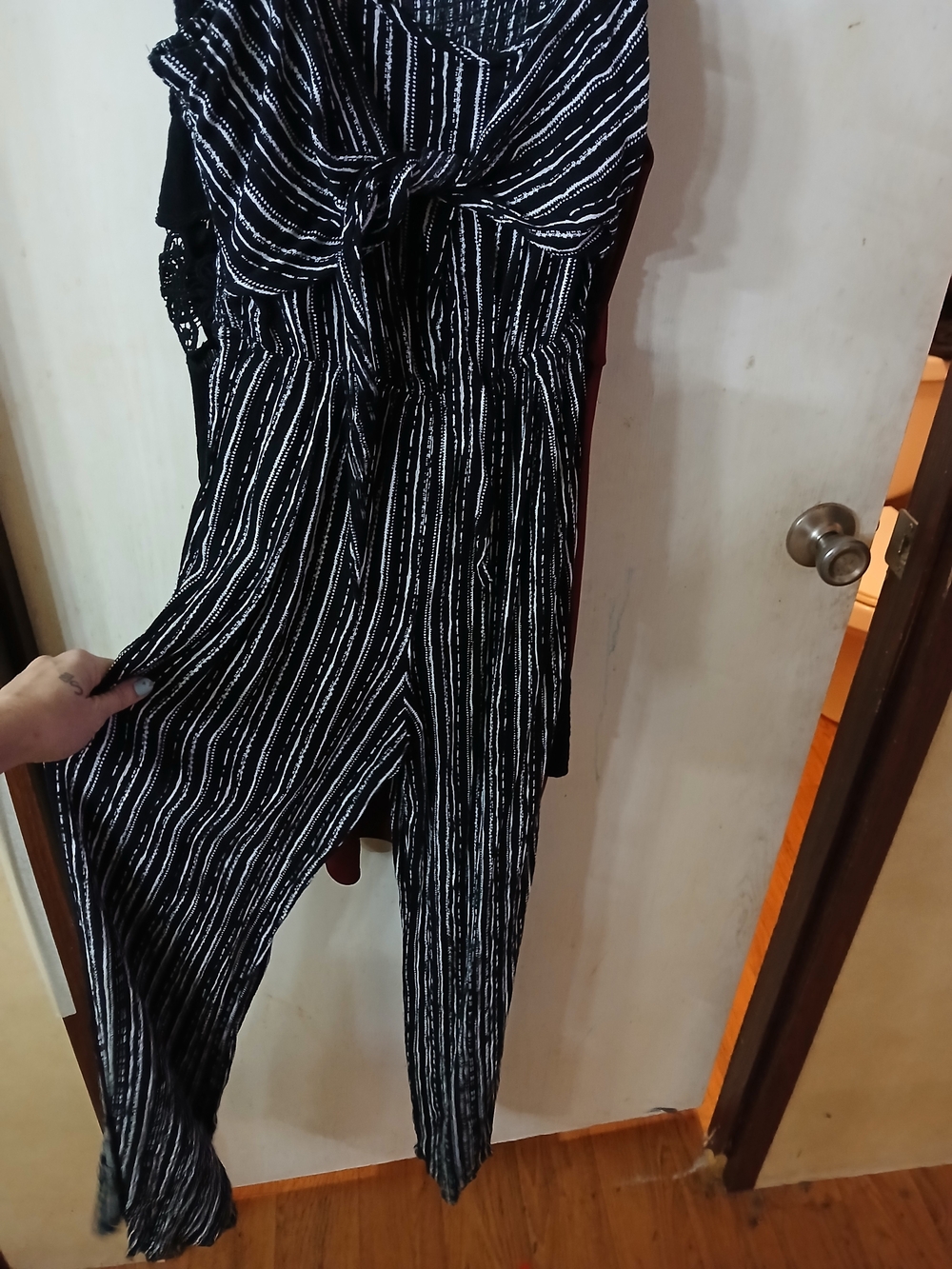 Black & White Striped Women's Jumpsuit